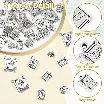 50Pcs 5 Styles Tibetan Style Alloy Pendants FIND-YW0011-41-1
