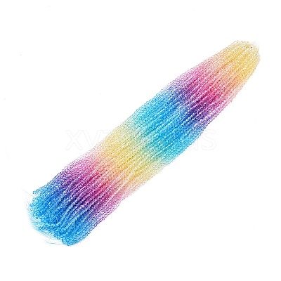 Gradient Color Baking Paint Glass Bead Strands LS-DGLA-A039-T6mm-A07-1