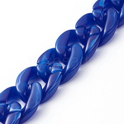 Handmade Acrylic Curb Chains AJEW-JB00679-06-1
