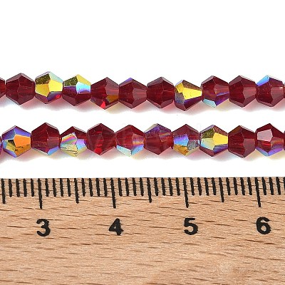 Electroplate Transparent Glass Beads Strands EGLA-K015-18D-1