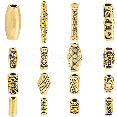 160Pcs 16 Styles Tibetan Style Alloy Beads FIND-PA0001-32-1
