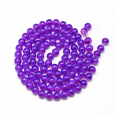 Baking Paint Glass Beads Strands DGLA-Q023-8mm-DB32-1