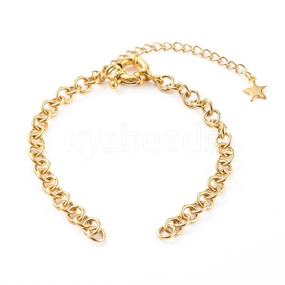 304 Stainless Steel Rolo Chain Bracelet Makings AJEW-JB00939-1