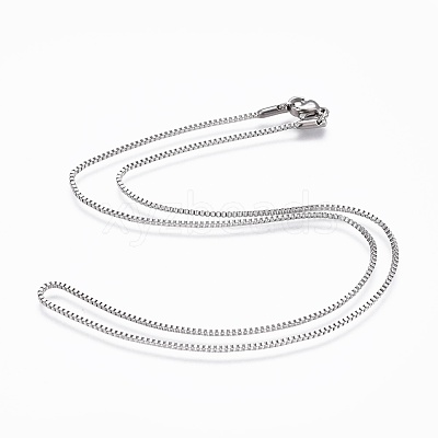 Non-Tarnish 304 Stainless Steel Box Chain Necklaces NJEW-F248-05A-P-1