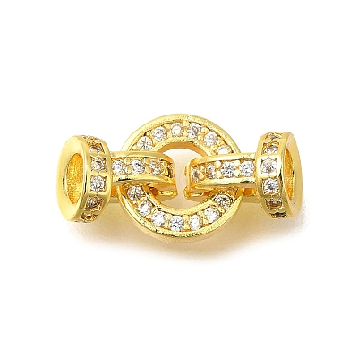 Rack Plating Ring Brass Micro Pave Cubic Zirconia Fold Over Clasps KK-F883-19G-01-1