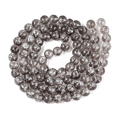 Transparent Half Spray Painted Glass Beads Strands GLAA-Q110-02A-11-1