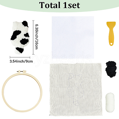 DIY Coaster Punch Needle Embroidery Starter Kits for Beginners DIY-WH20095-002B-1