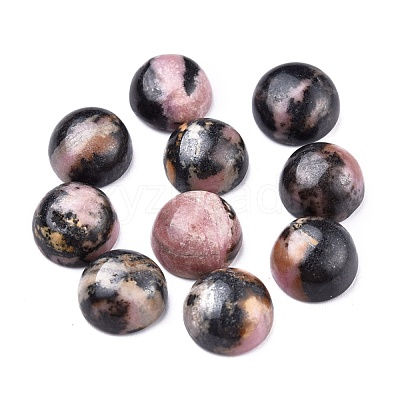 Natural Rhodonite Cabochons X-G-P393-R68-8MM-1