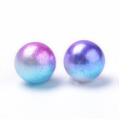 Rainbow Acrylic Imitation Pearl Beads OACR-R065-4mm-A06-1