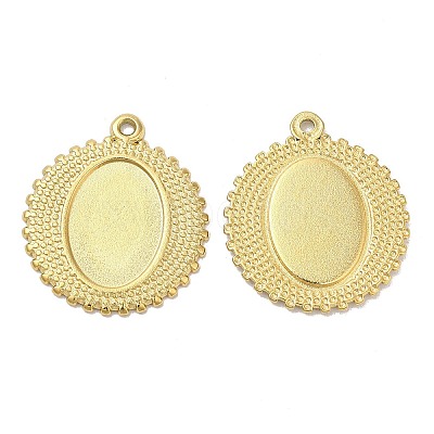 Ion Plating(IP) 304 Stainless Steel Pendant Cabochon Settings STAS-L020-026G-1