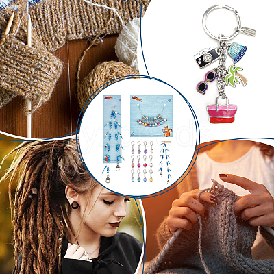 Knitting Row Counter Chains & Locking Stitch Markers Kits HJEW-AB00487-1