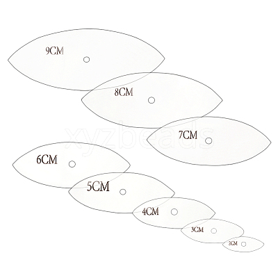 8Pcs 8 Sizes Transparent Acrylic Reusable Drawing Template for DIY Scrapbooking DIY-UN0006-32A-1