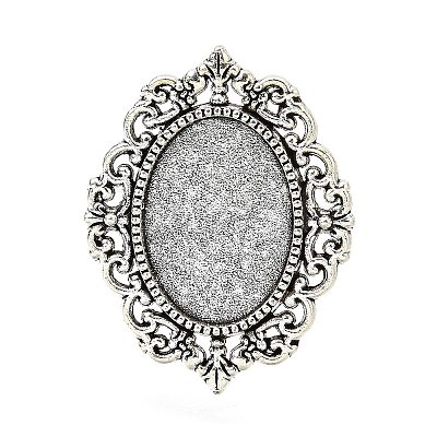 Vintage Adjustable Iron Finger Ring Components Alloy Cabochon Bezel Settings PALLOY-Q300-09AS-NR-1