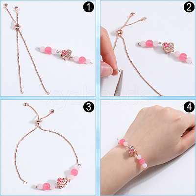 12Pcs Rack Plating Adjustable Brass Slider Bracelet Making KK-SP0001-80RG-1