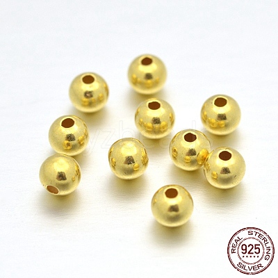 925 Sterling Silver Round Beads STER-E040-01B-1