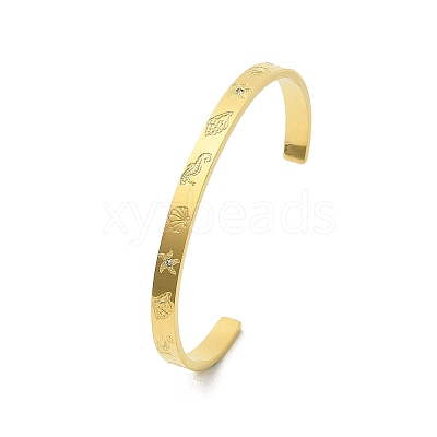 304 Stainless Steel Cuff Bangles BJEW-P348-02E-G-1