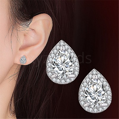 Brass Stud Earrings EJEW-BB63397-A-1