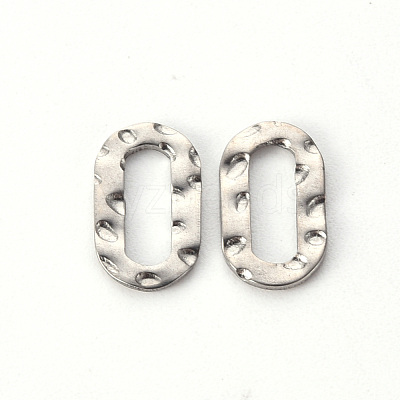 Non-Tarnish Hammered 201 Stainless Steel Linking Rings STAS-T052-16P-1
