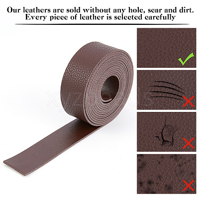 2M Flat Single Face Lychee Pattern Imitation Leather Band LC-WH0010-02A-02-1