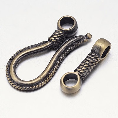 Rack Plating Brass Hook and S-Hook Clasps KK-E739-11AB-NF-1