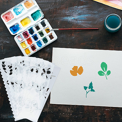 8Pcs 8 Styles PET Plastic Drawing Painting Stencils Templates AJEW-WH0165-26E-1