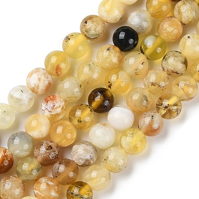 Natural Yellow Opal Beads Strands G-Q1001-A02-01-1