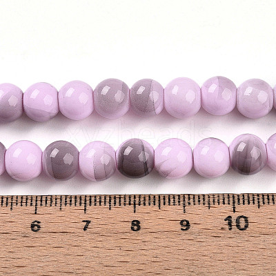 Baking Paint Glass Beads Strands DGLA-N013-8mm-08-1