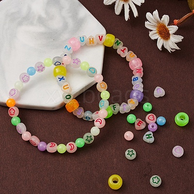 4 Style Luminous Acrylic & Plastic Beads LACR-YW0001-03-1