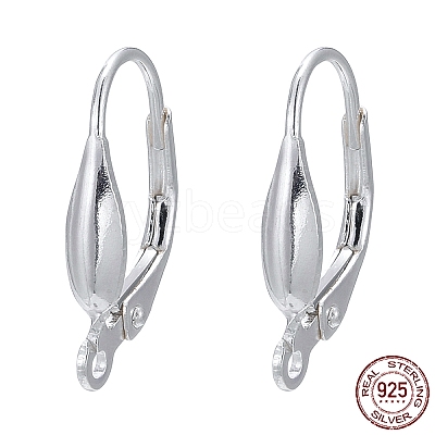 925 Sterling Silver Leverback Hoop Earrings Findings STER-A002-236-1