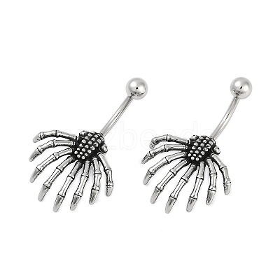 Spider 316 Surgical Stainless Steel Belly Button Rings EJEW-G416-06AS-1