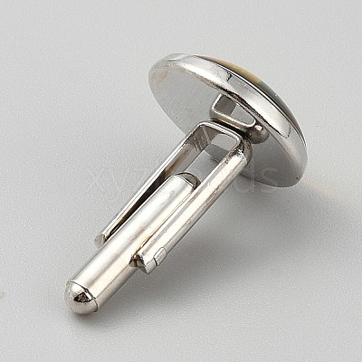 Alloy Glass Cufflinks FIND-WH0126-687-1