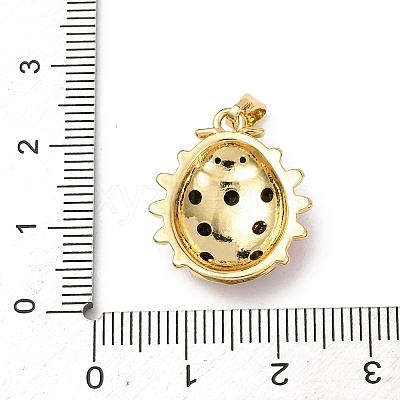 Brass Micro Pave Cubic Zirconia & Enamel Pendants KK-F917-04A-01-1