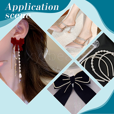 Plastic Pearl Bead Cup Chains CH-WH0013-01A-S-1