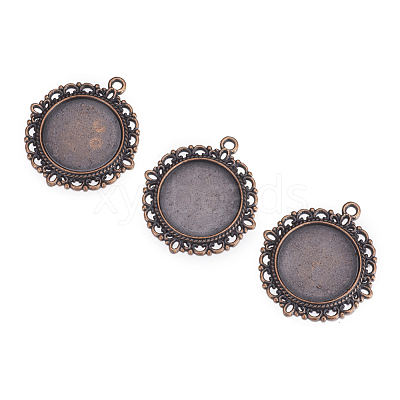 Zinc Alloy Pendant Settings for Cabochon & Rhinestone PALLOY-A15290-R-LF-1