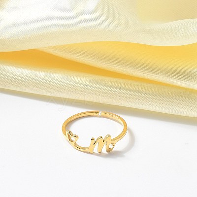 304 Stainless Steel Cuff Rings for Women RJEW-D285-01G-M-1