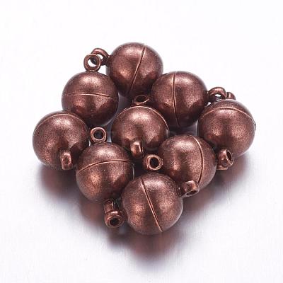 Brass Magnetic Clasps with Loops PALLOY-MC043-3R-1