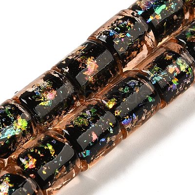 Handmade Dichroic Foil Glass Beads Strands DICH-U001-09C-1