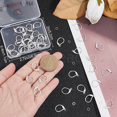 50Pcs Brass Leverback Earring Findings KK-BBC0005-72S-1