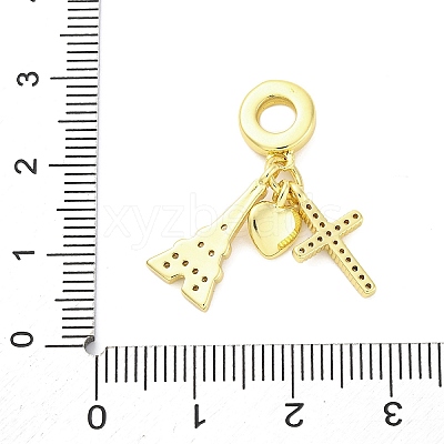 Brass Micro Pave Cubic Zirconia Pendants KK-D325-17G-1
