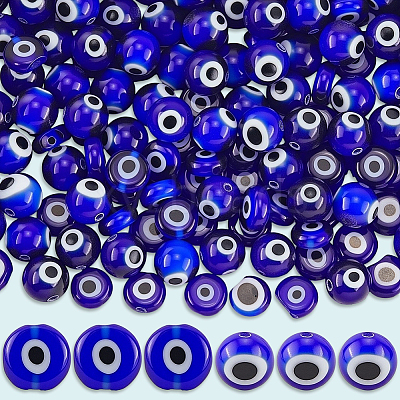 4 Strands 2 Styles Handmade Evil Eye Lampwork Beads Strands LAMP-LT0001-14-1