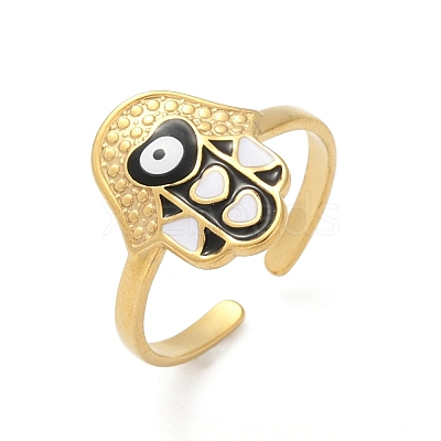 304 Stainless Steel Adjustable Cuff Rings RJEW-Q015-01G-D-1