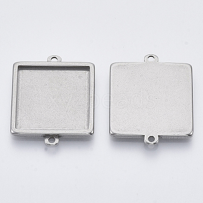 Tarnish Resistant 304 Stainless Steel Cabochon Connector Settings X-STAS-R101-05A-1