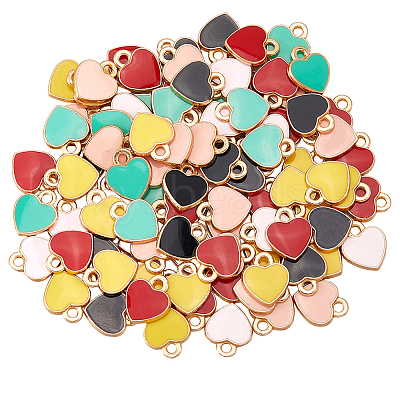 100Pcs Alloy Enamel Charms ENAM-SP0001-06-1