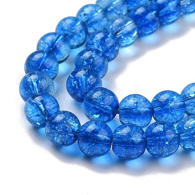 Crackle Glass Round Bead Strands CCG-C001-01B-03-1