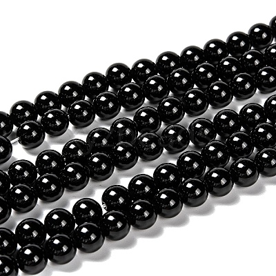 Natural Eyeless Obsidian Beads Strands G-K123-06-12mm-1