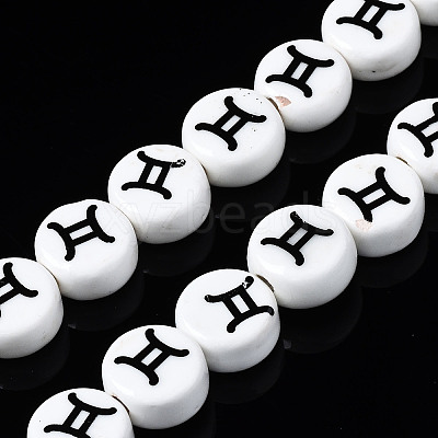 Handmade Porcelain Ceramic Beads Strands PORC-S502-032B-1