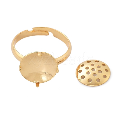 Brass Adjustable Ring Findings KK-K382-15A-G-1