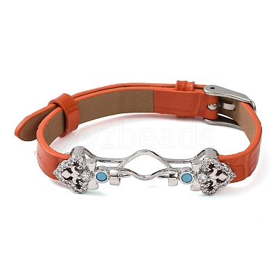 Adjustable Cowhide Bracelet Making for Beads BJEW-P394-05P-1