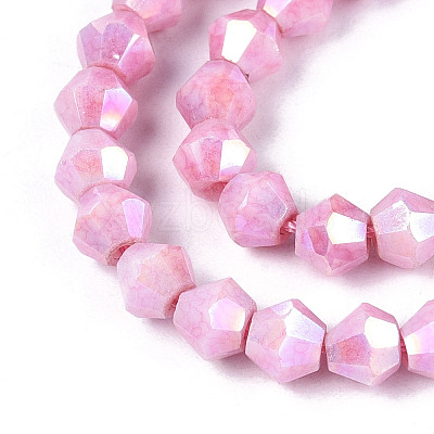 Anti-Tarnish Electroplate Bicone Glass Beads Strands LS-EGLA-T021-4mm-16-04-1