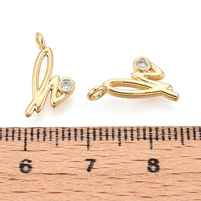 Brass Micro Pave Cubic Zirconia Charms KK-N263-97G-H-1